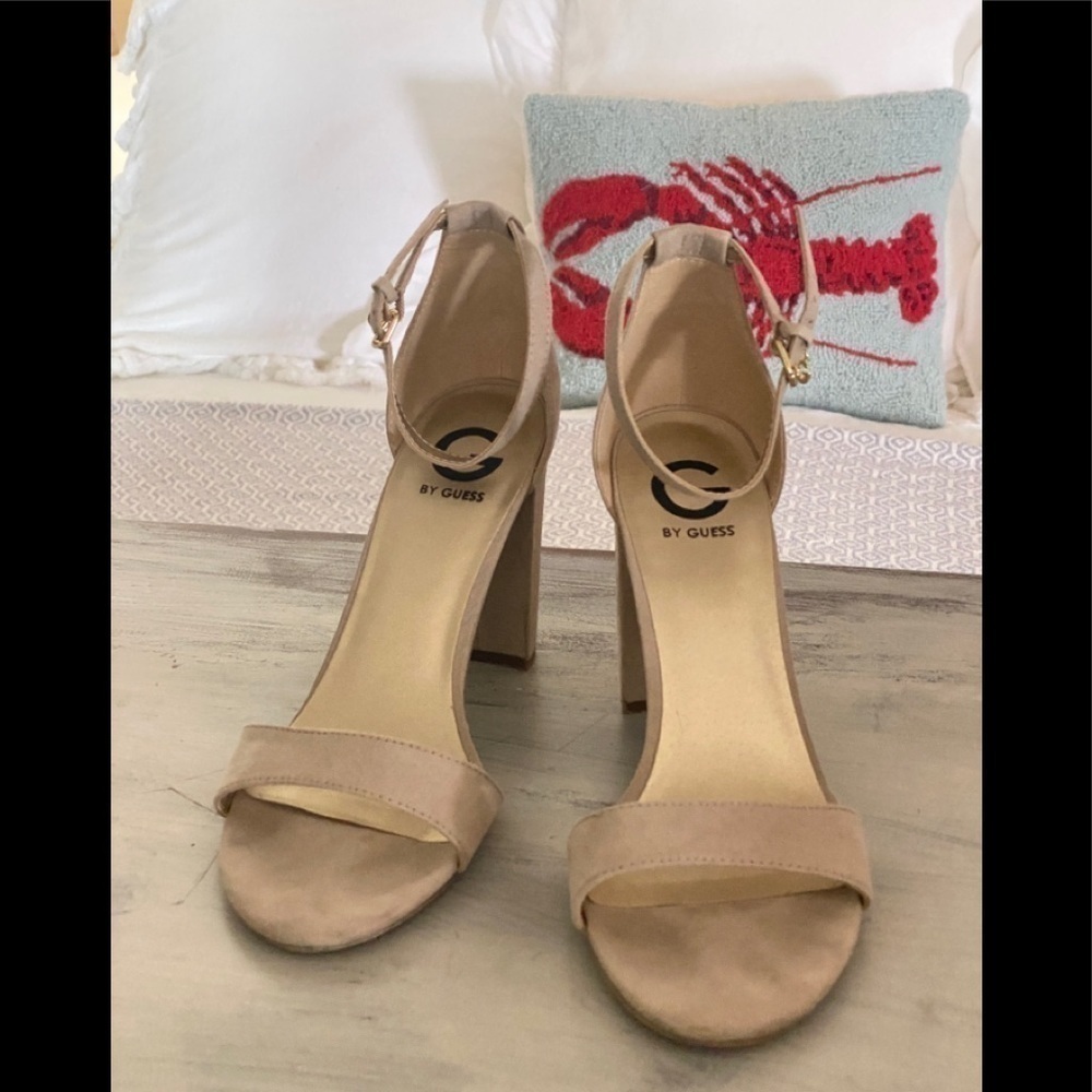 G by Guess Shantel 5 Natural Suede Sandal​​​​​​​​​​​ - Picture 3 of 11